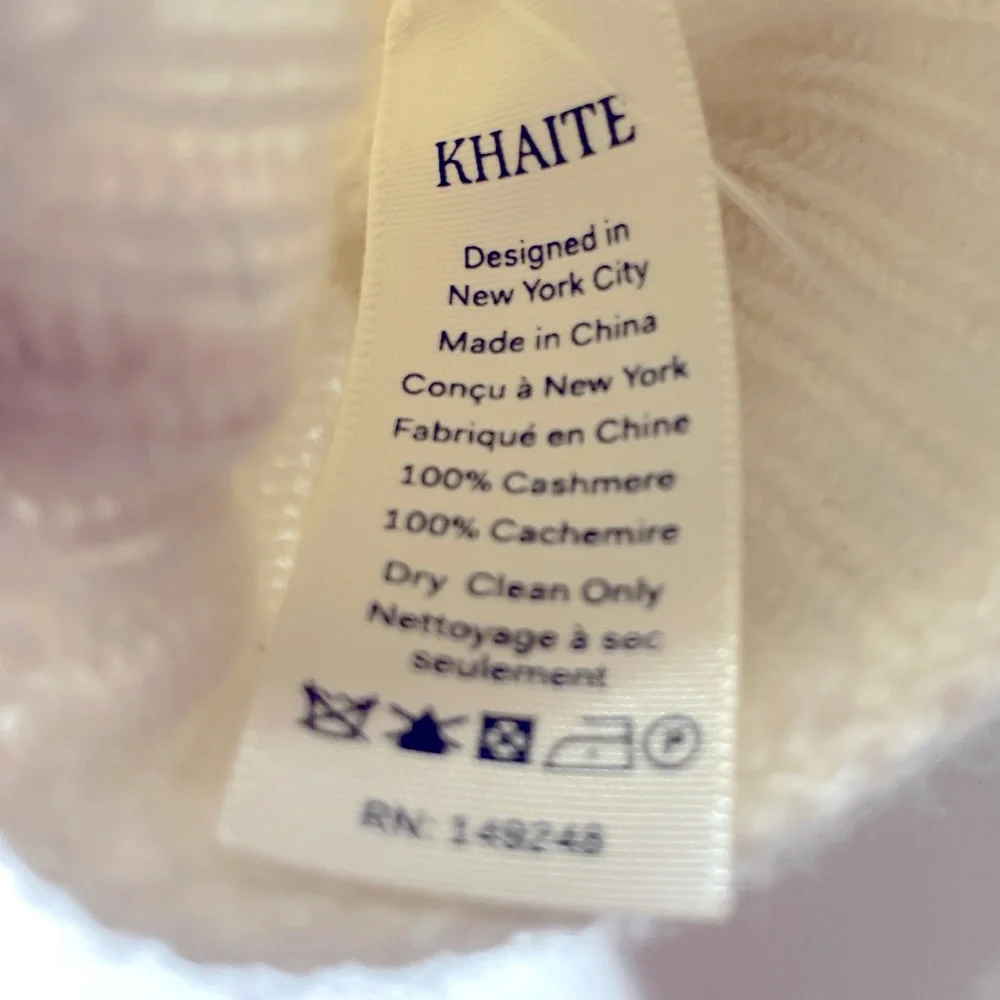 KHAITE Kai Cashmere Fingerless Gloves Cream